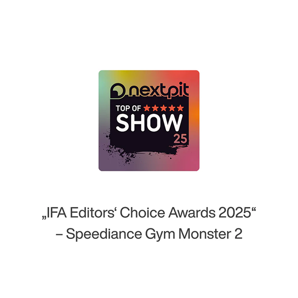 nextpit Top of Show 2025 badge: IFA Editors’ Choice Award for Speediance Gym Monster 2
