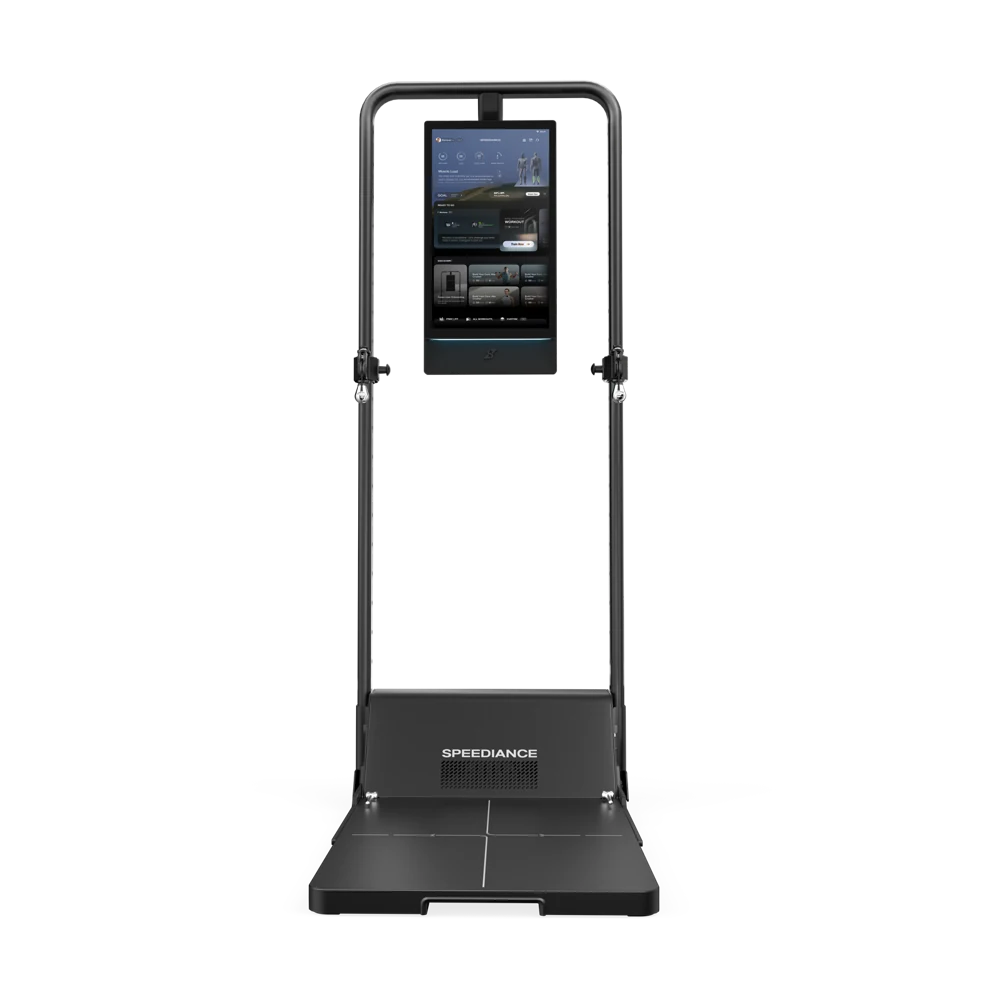 Komplet Gym Monster 3 med hele touchskærmen, rammen og den åbne platform synlig